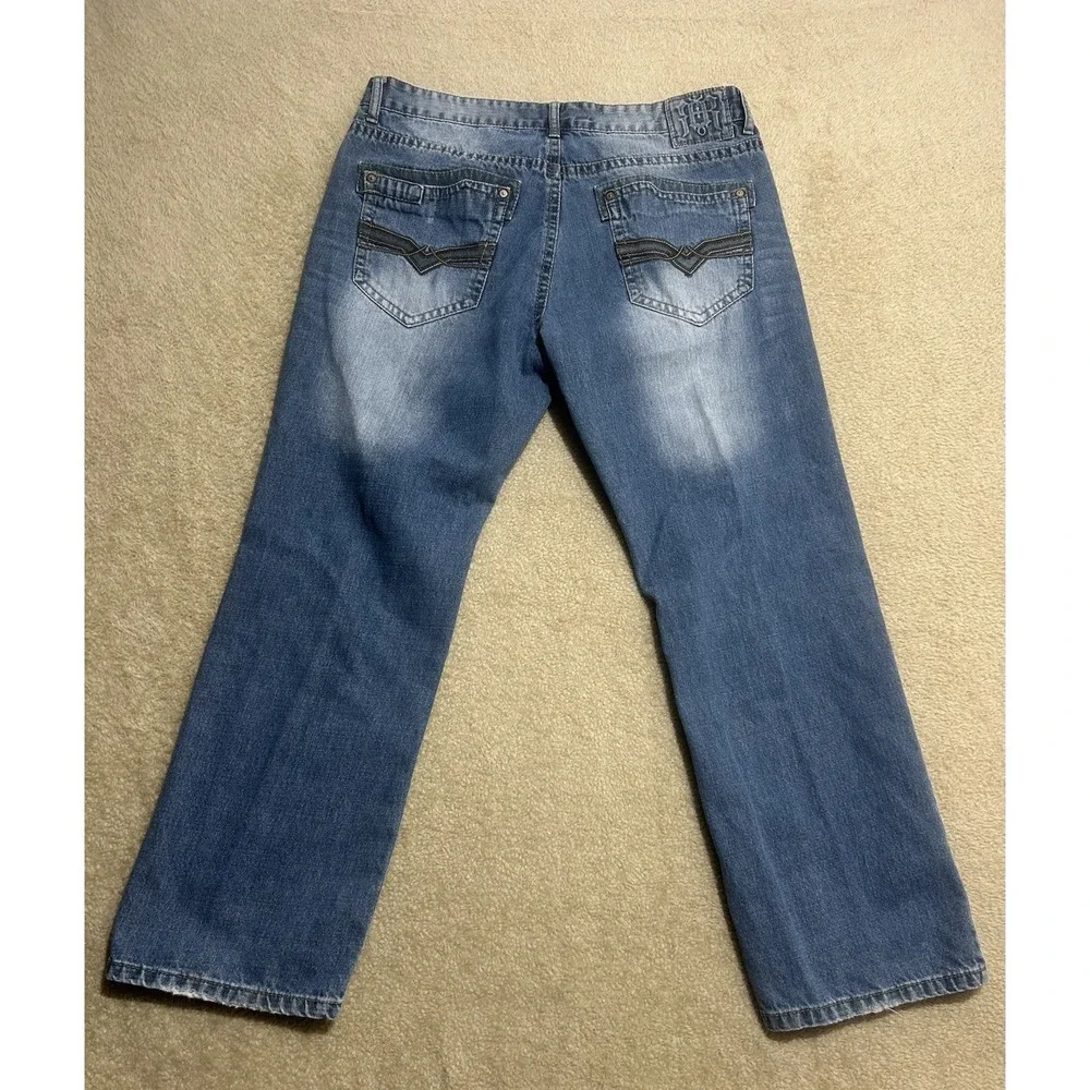 Request Jeans -  Distressed White Wash Blue‎ Denim - Men's size 36x30 RN97628